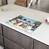 Vrolijk -  Sneeuw - Kleurrijk Inductie beschermer vinyl 3mm klein -sfeer8