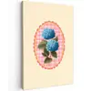 Bloemen - Blauw - Lijst - Bladeren Tuinposter op houten frame 2 cm dik klein -3d
