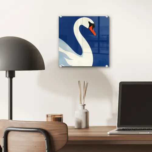 Zwaan - Wit - Snavel - Illustratie plexiglas 5mm klein -sfeer6