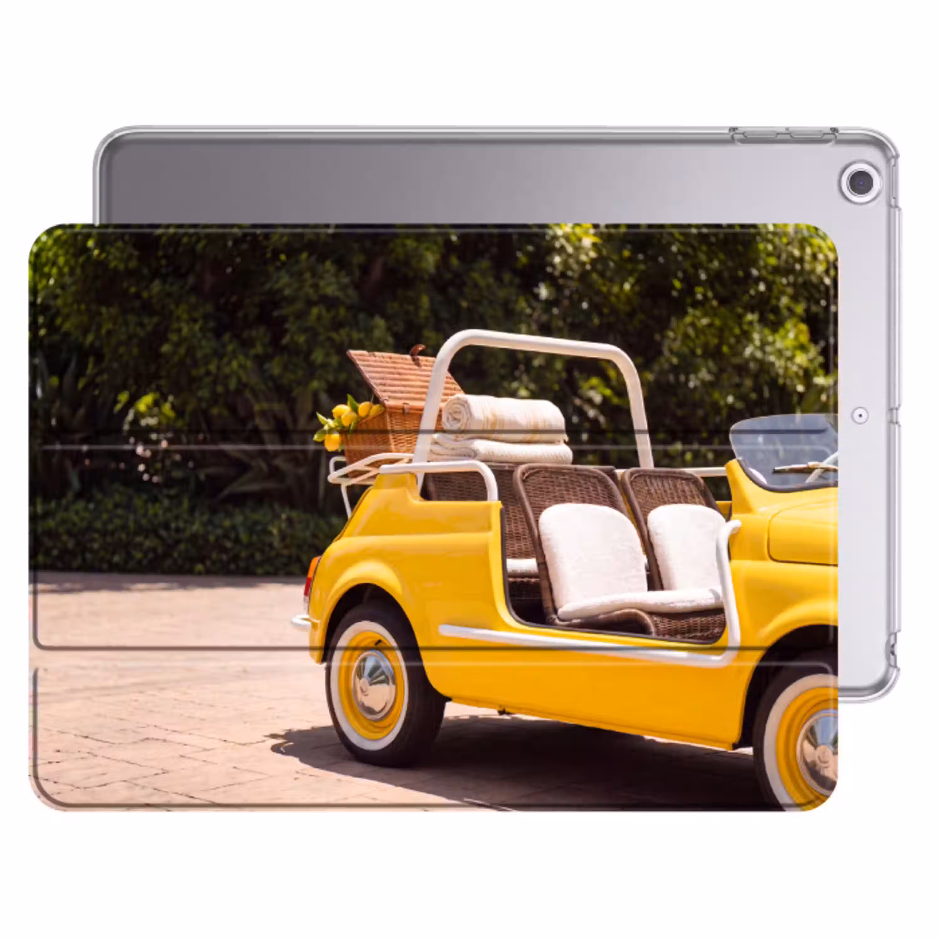 Auto - Picknick - Zomer - Geel Apple iPad 2017 middel -threedimensional_3d_global