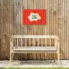 Ciao bella - Tekstwolk - Strepen - Oranje Tuinposter op houten frame 2 cm dik klein -sfeer4