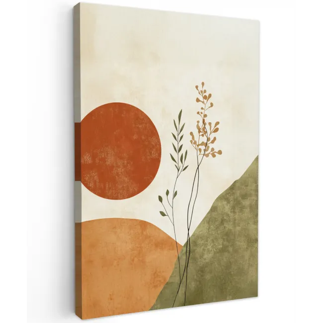 Zon - Abstract - Takken - Oranje Tuinposter op houten frame 2 cm dik klein -3d