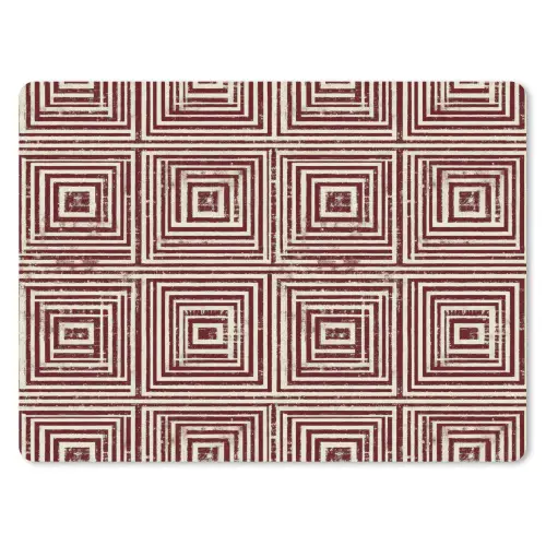 Geometrisch - Patroon - Rood muismat rubber klein 262 -3d