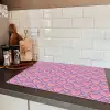 Ruit - Patroon - Paars - Hartjes Inductie beschermer vinyl 3mm klein 276 -sfeer3