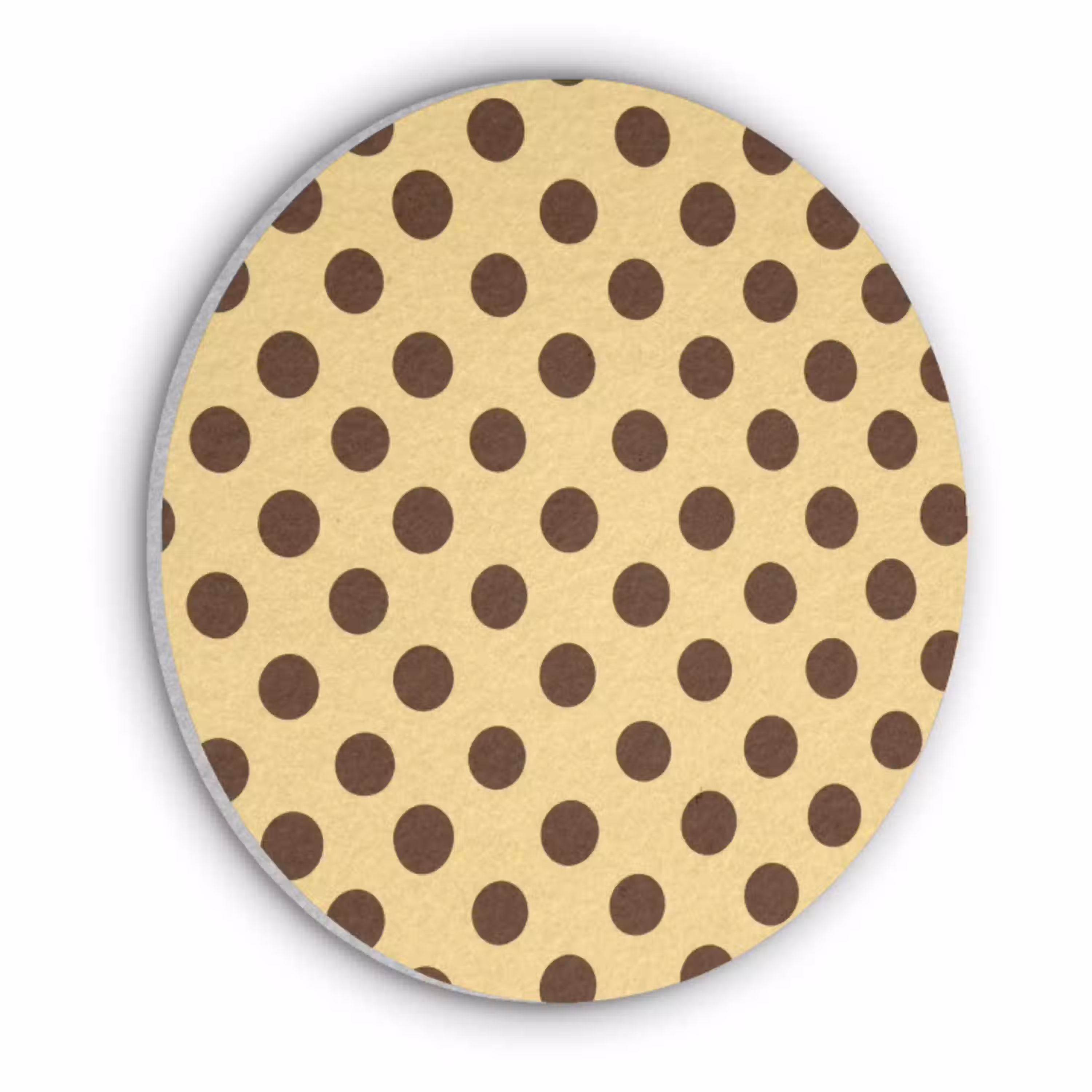 Polka Dot - Stippen - Retro - Geel - Bruin Akoestische PET Vilt - Rond klein 838 -3d