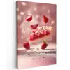 Aardbei - Taart- Eten - Roze Tuinposter op houten frame 2 cm dik klein -3d