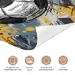 Voetbal - Abstract - Sport - Kleurrijk deurposter klein -tcloseup_DE