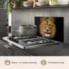 Leeuw - Portret - Zwart - Dieren keuken achterwand spatscherm klein -usp_NL