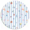 Zee - Sfeer - Strand - Blauw Wandcirkel kunststof plaat 5mm dik klein 188 -3d