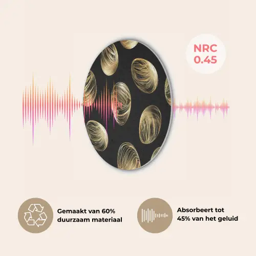 Eieren - Goud - Patroon Akoestische PET Vilt - Rond klein -USP_NL