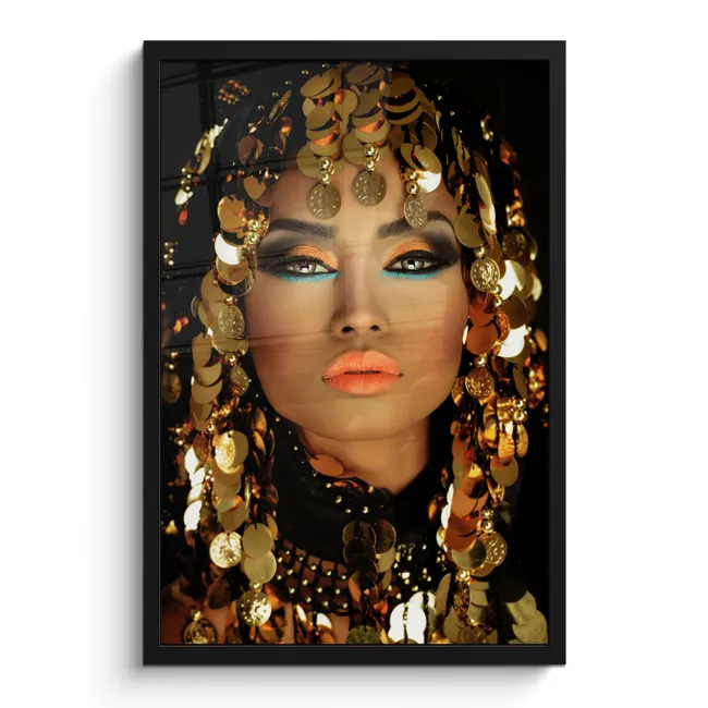 Photo Frame - Woman - Cleopatra - Gold - Jewelry - Make up - Luxury
