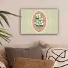 Bloemen - Illustratie - Geruit - Groen canvas 2cm klein -sfeer1