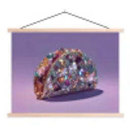 Edelstenen - Glitters - Paars - Kleurrijk textielposter latten blank klein -3d