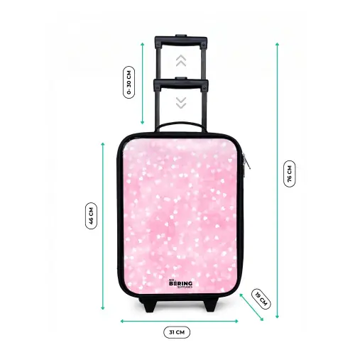 Roze glitter hartjes Kinderkoffer - Zwart klein -productfoto_formaten