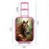 Bruin paard tussen de bloemen Kinderkoffer - Roze klein -productfoto_formaten