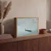 Bloesems - Minimalistisch - Wateroppervlak - Boot Light Box met batterij (Wandlamp) middel -sfeer2