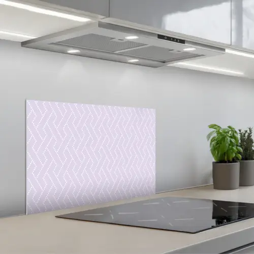 Lila - Stippen - Wit - Patroon keuken achterwand spatscherm klein 900 -3d_schuin