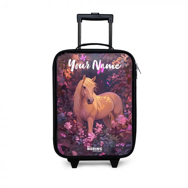 Kids' Suitcases with name - Horse - Flowers - Purple - Butterfly