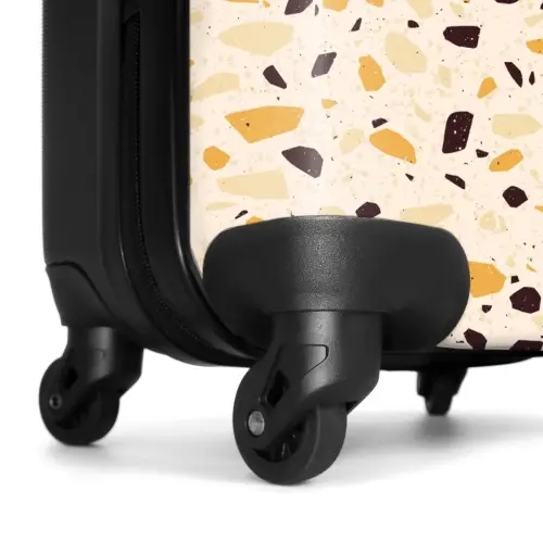 Terrazzo patroon geel NBS - Handbagage koffer - Kinderen Unisex middel -wiel