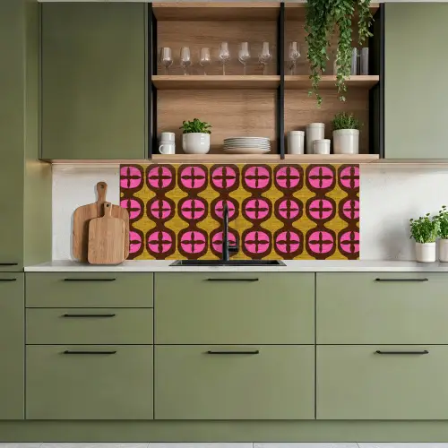 Modern - Patroon - Roze keuken achterwand 2 middel 871 -sfeer3