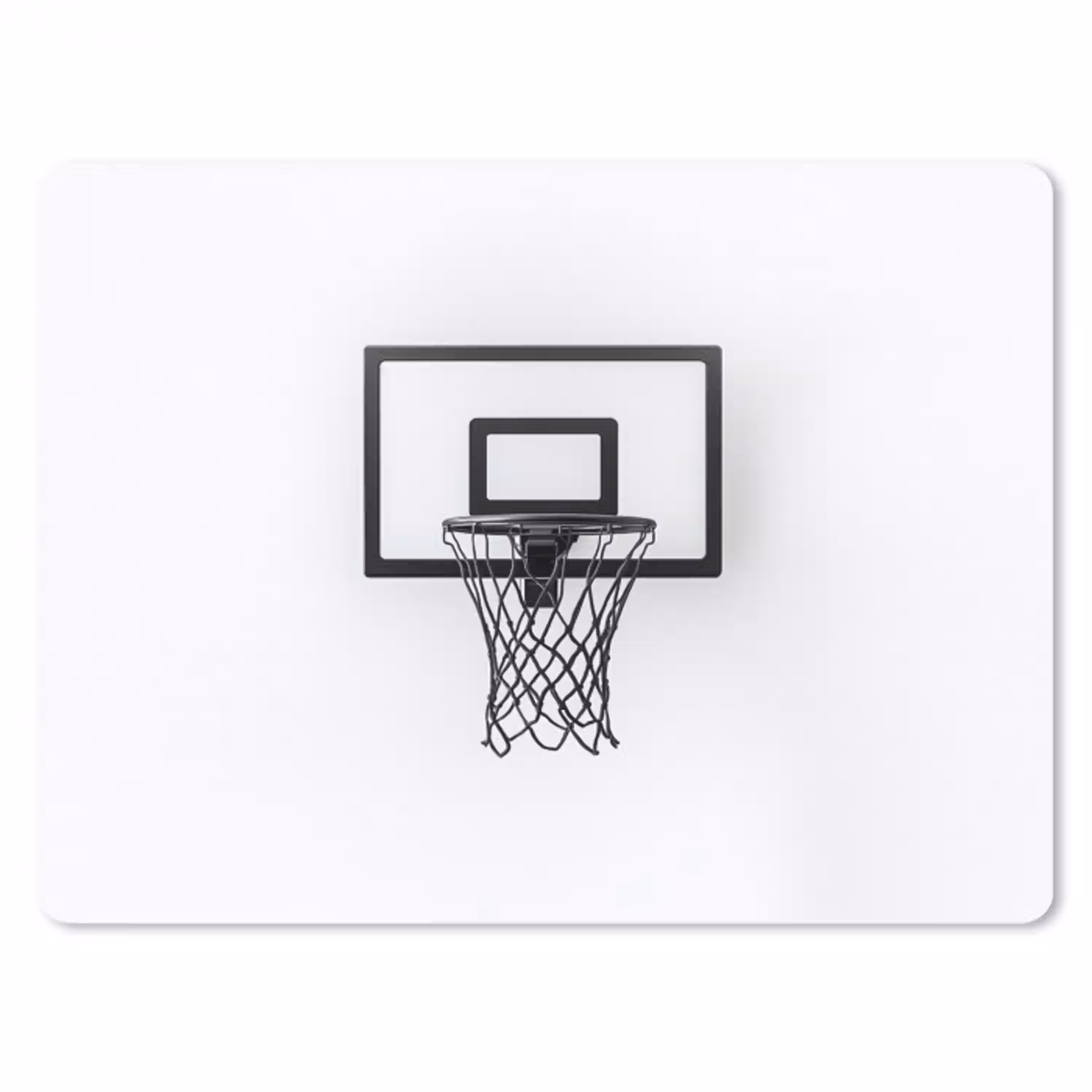 Basketbalbord - Minimalistisch - Zwart muismat rubber klein -3d