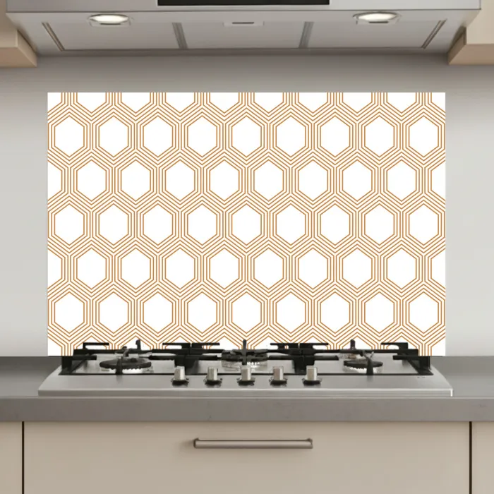 Wit - Patroon - Symmetrisch - Modern keuken achterwand spatscherm klein 900 -3d_website