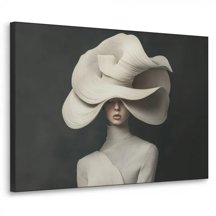Modern - Vrouw - Hoed Textielframe zwart klein -3d