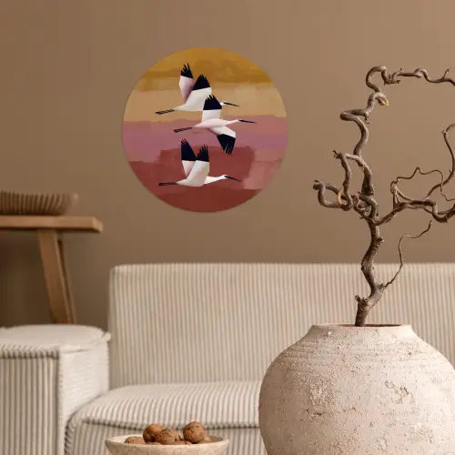 Vogels - Snavel - Abstract Wandcirkel behangsticker klein -sfeer1