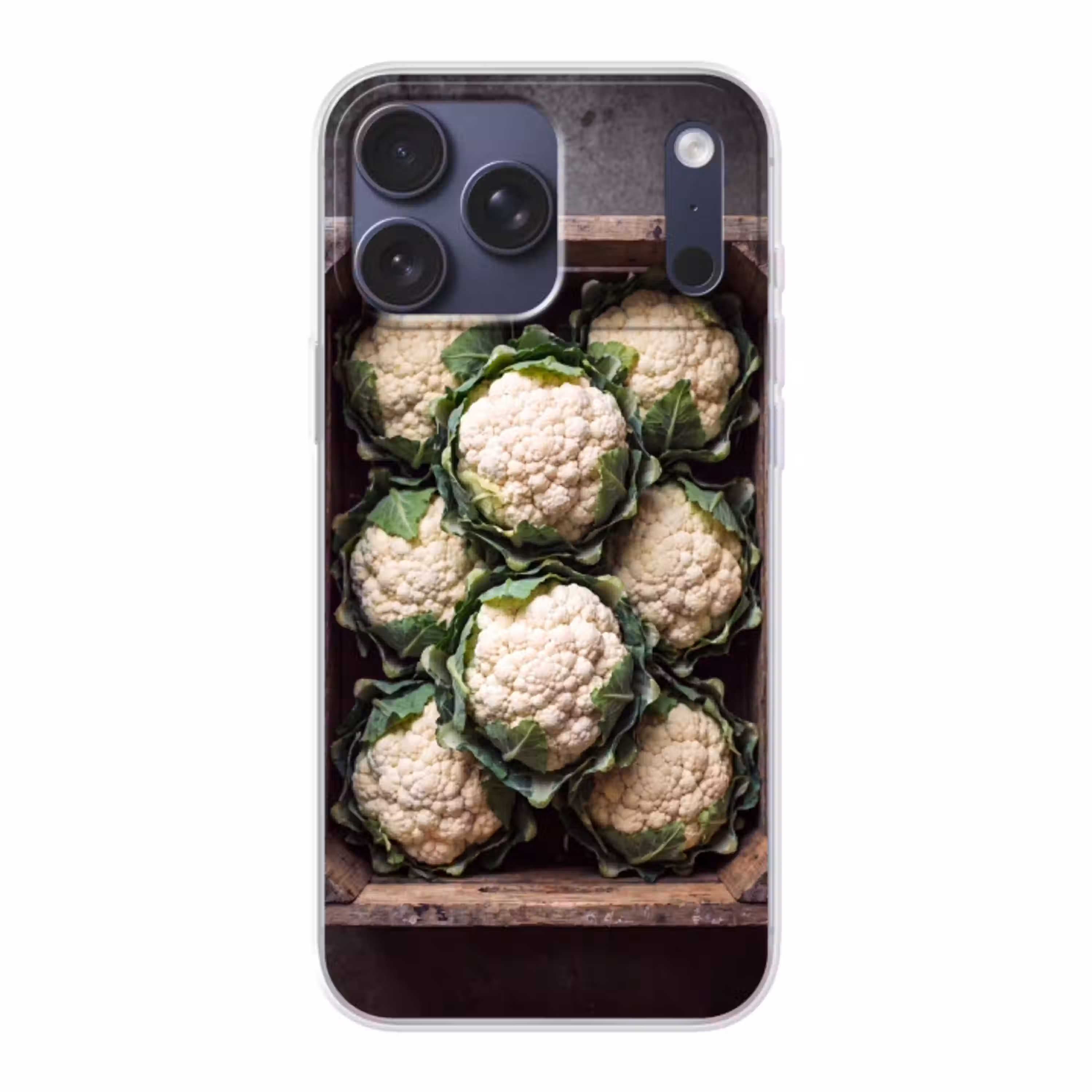 Bloemkool - Houten kist Telefoonhoesje iPhone 17 Pro Max klein -3d