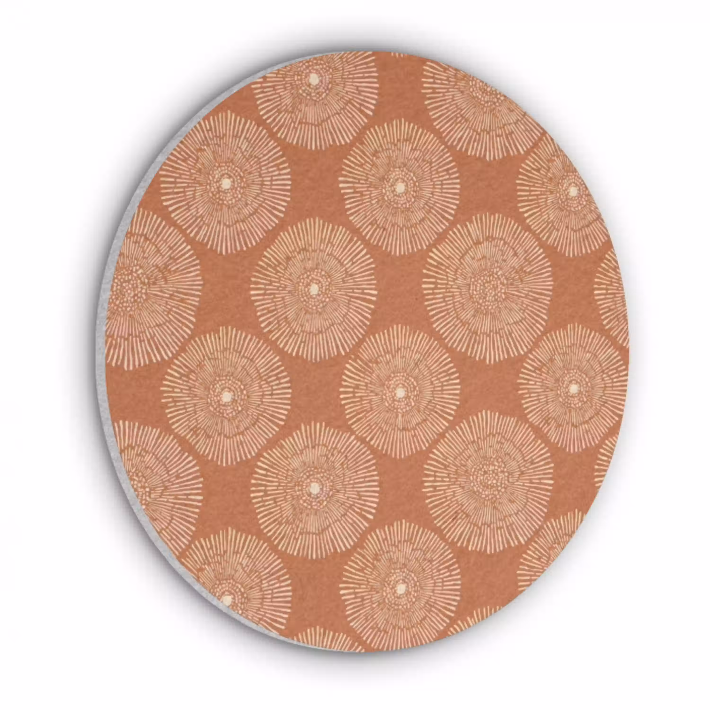 Cirkels - Grafisch - Patroon - Terracotta Akoestische PET Vilt - Rond klein 838 -3d