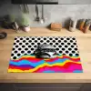 Hamburger - Stippen - Golven - Kleuren Inductie beschermer vinyl 3mm klein -sfeer5