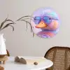 Eend - bril - Pastel Wandcirkel kunststof plaat 5mm dik klein -sfeer4