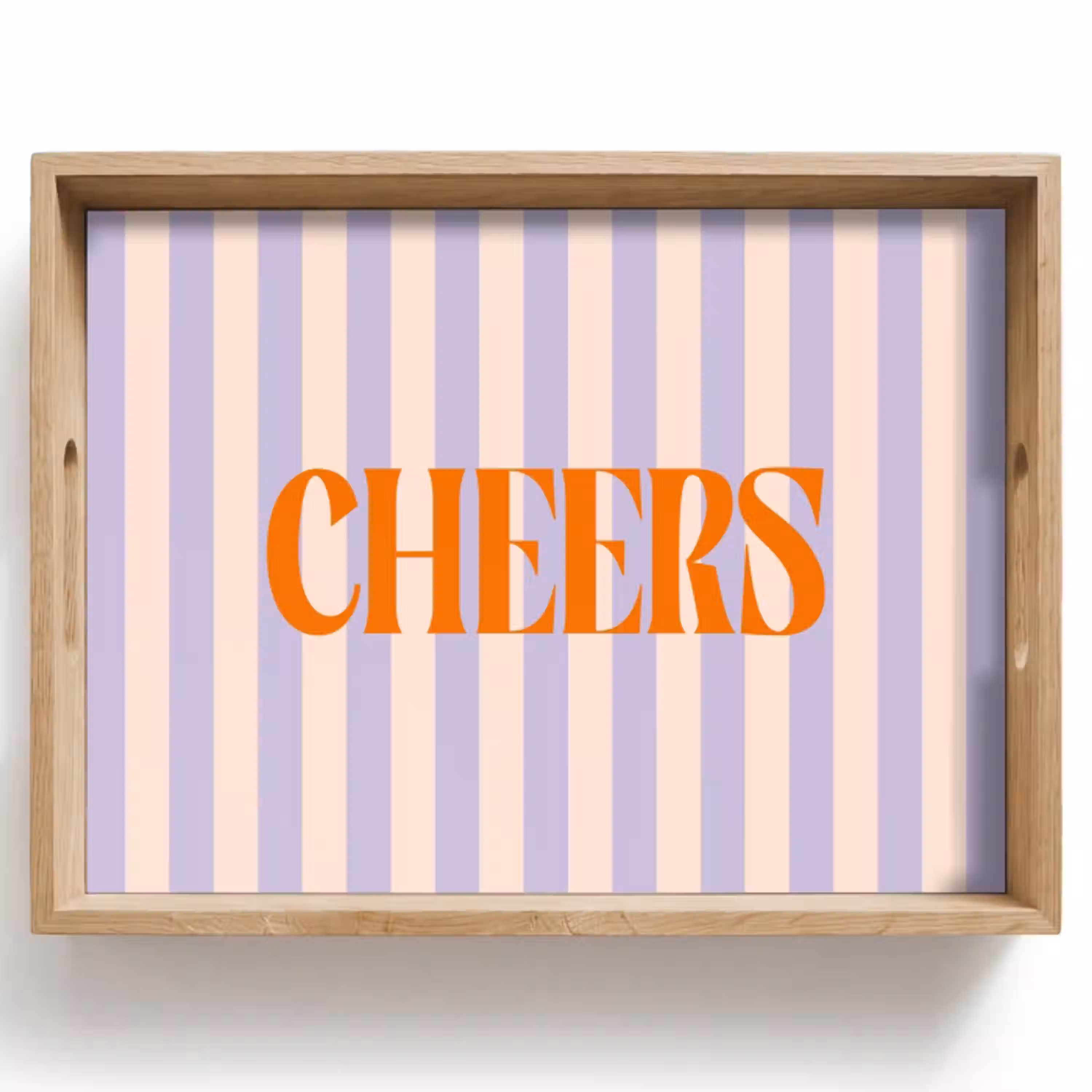 Lila - Oranje - Strepen - Cheers Dienblad Rechthoek middel -z3d_shopping