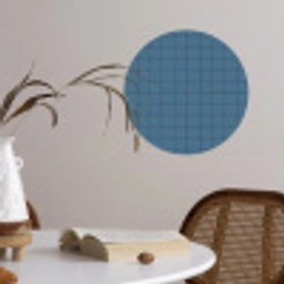Ruiten - Geometrisch - Blauw Wandcirkel behangsticker klein 186 -sfeer3