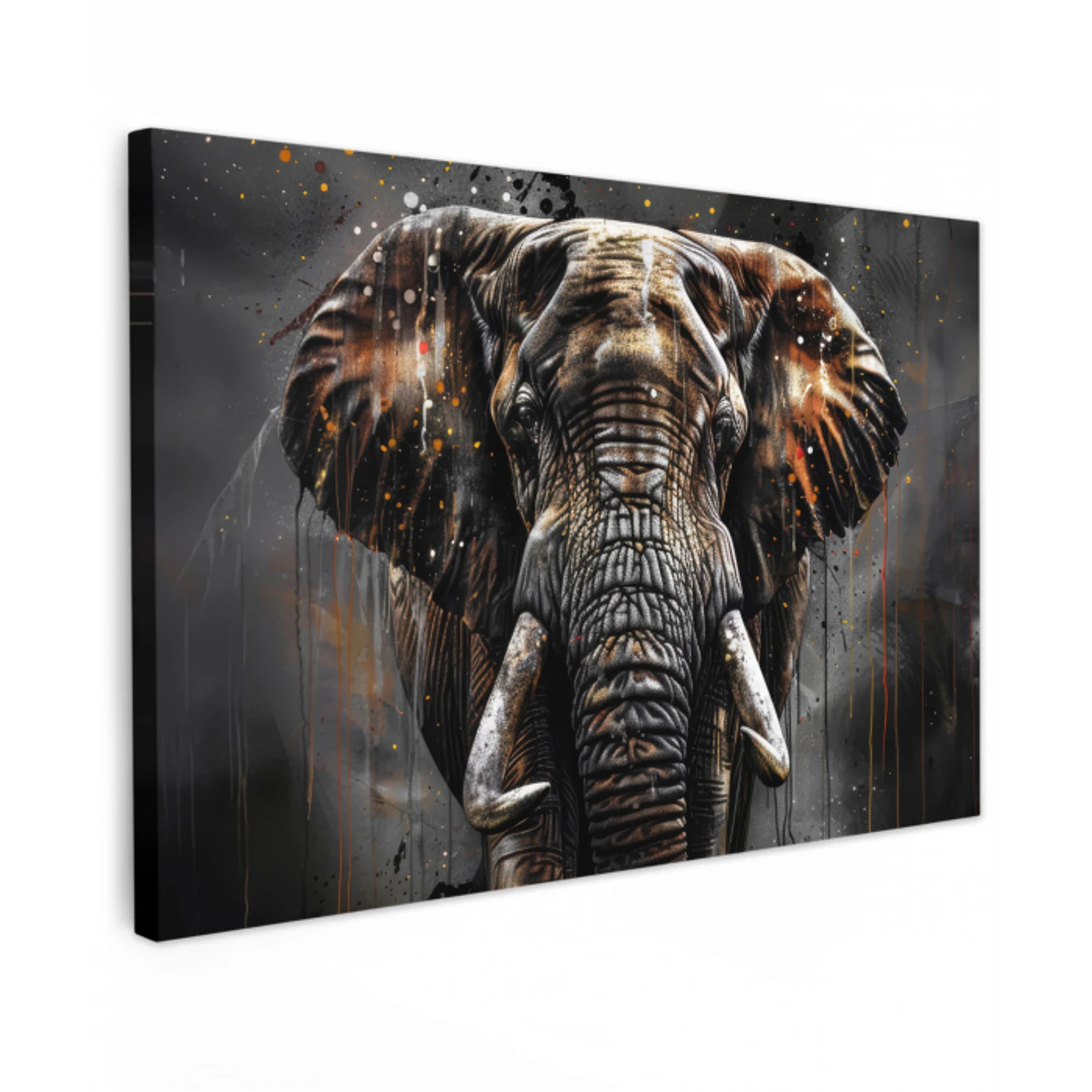 Olifant - Watercolor - Wilde dieren - Luxe canvas 2cm klein -z3d