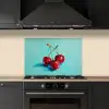 Kersen - Rood - Drie - Geverfd keuken achterwand spatscherm klein -sfeer1