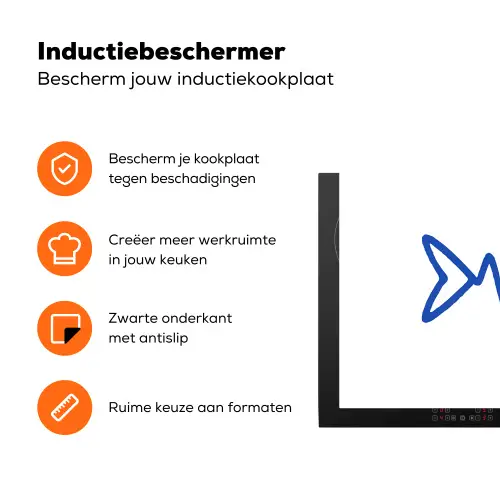 Vis - Minimalistisch - Blauw - Lijn Inductie beschermer vinyl 3mm klein -zzzzzzz-td-ups