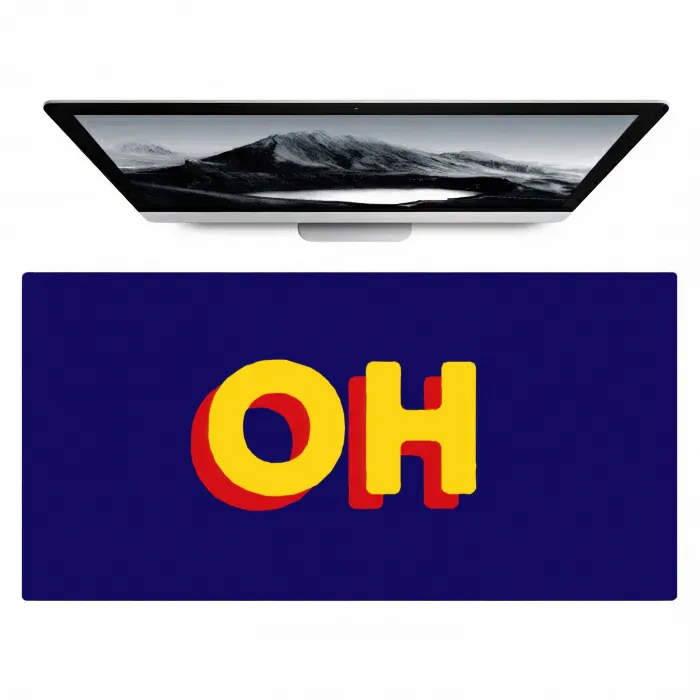 Blauw - Geel - OH - Schaduw Muismat XXL klein -zzz3d