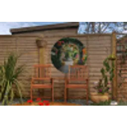 Doorkijk - Bloemen - Natuur - Bloementuin Wandcirkel tuinposter met ringen klein -buiten3