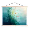 Waterplanten - Vissen - Kleurrijk - Water textielposter latten blank klein -3d