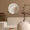 Veer - Minimalistisch - Roze Wandcirkel kunststof plaat 5mm dik klein -sfeer1