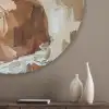 Vrouw - Verf - Abstract - Beige - Modern Akoestische PET Vilt - Rond klein -sfeer5_closeup