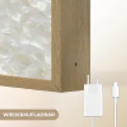 Parelmoerglans - Wit - Schelp Light Box met batterij (Wandlamp) middel 907 -USP_websiteoplaadbaarDE