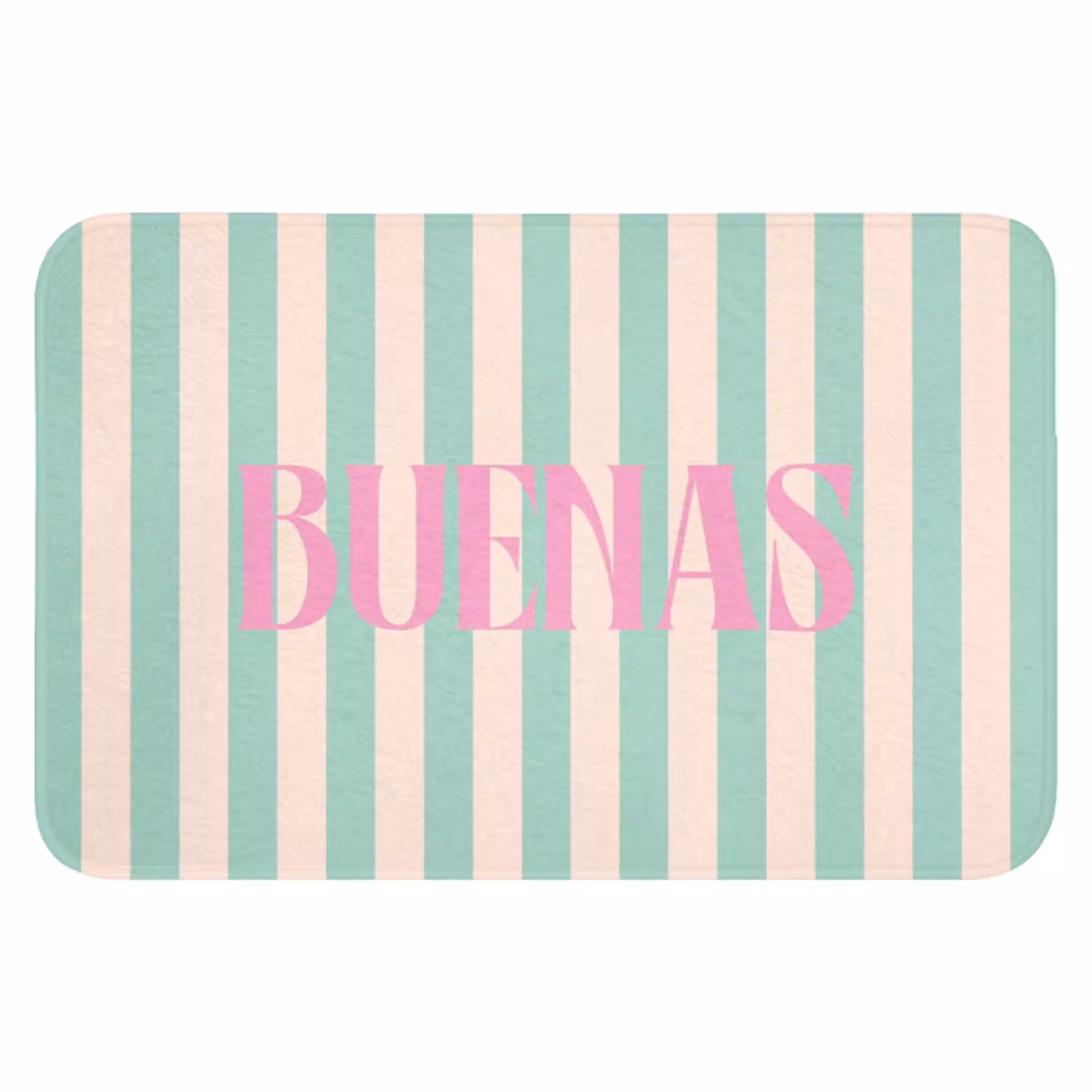 Roze - Groen - Strepen - Buenas WCmat klein -3d
