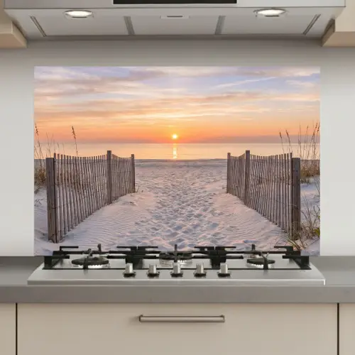 Zonsondergang - Strand - Zand keuken achterwand spatscherm klein -3d_website