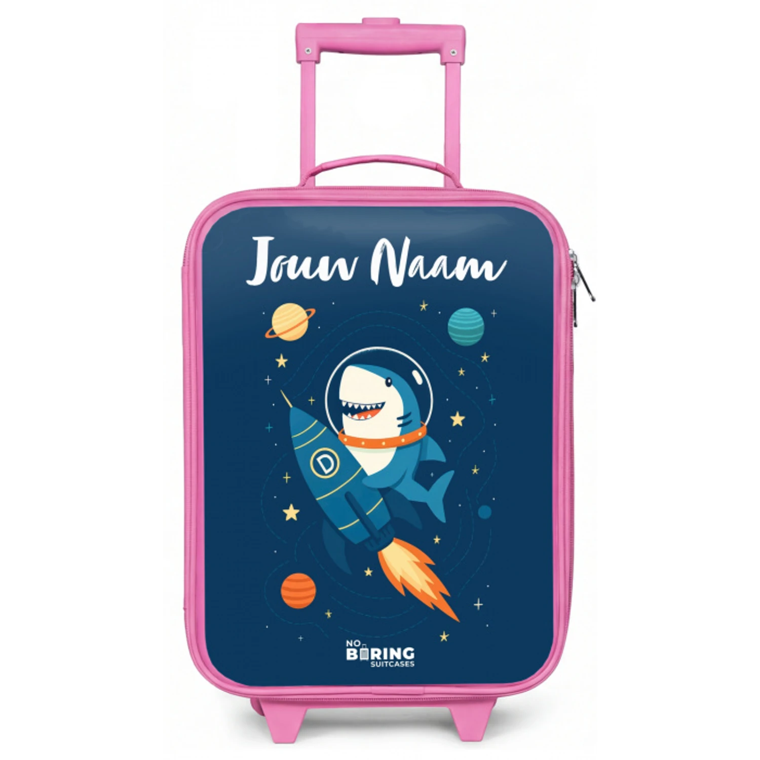 Dier - Ruimte - Planeet - Raket Kinderkoffer - Roze klein -zz3dotto