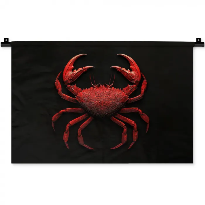 Krab - Rood - Vissen - Schaaldieren Wandkleed katoen klein -zz3d
