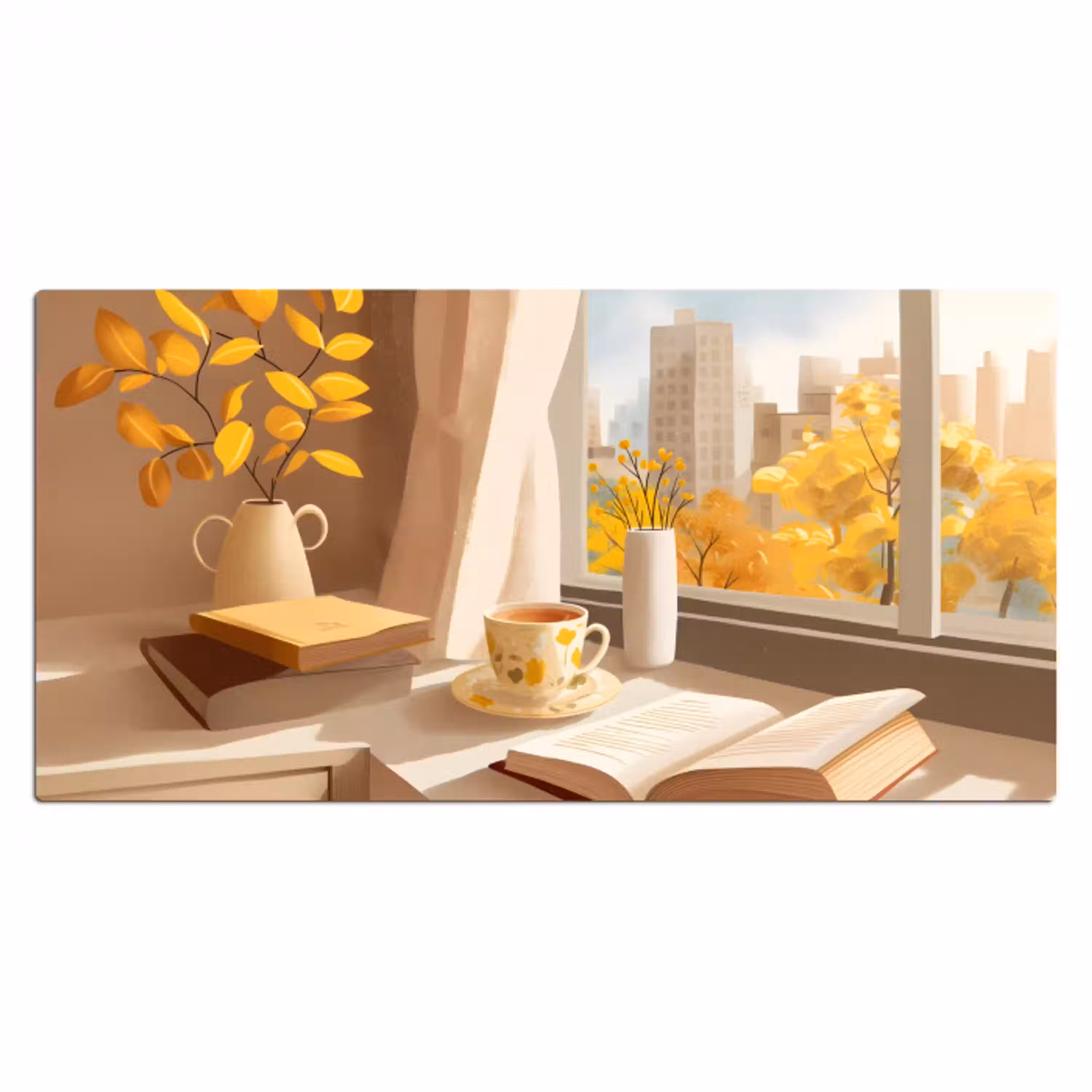 Thee - Boek - Thee - Herfst Muismat XXL klein -3d_leeg