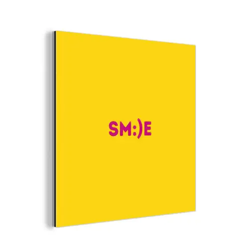 Smile - Roze - Geel aluminium wit klein -3d