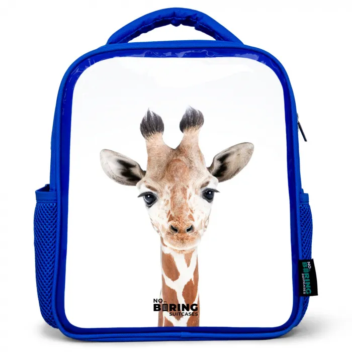 Gerrie Giraffe Kinderrugzak - Blauw middel -3d